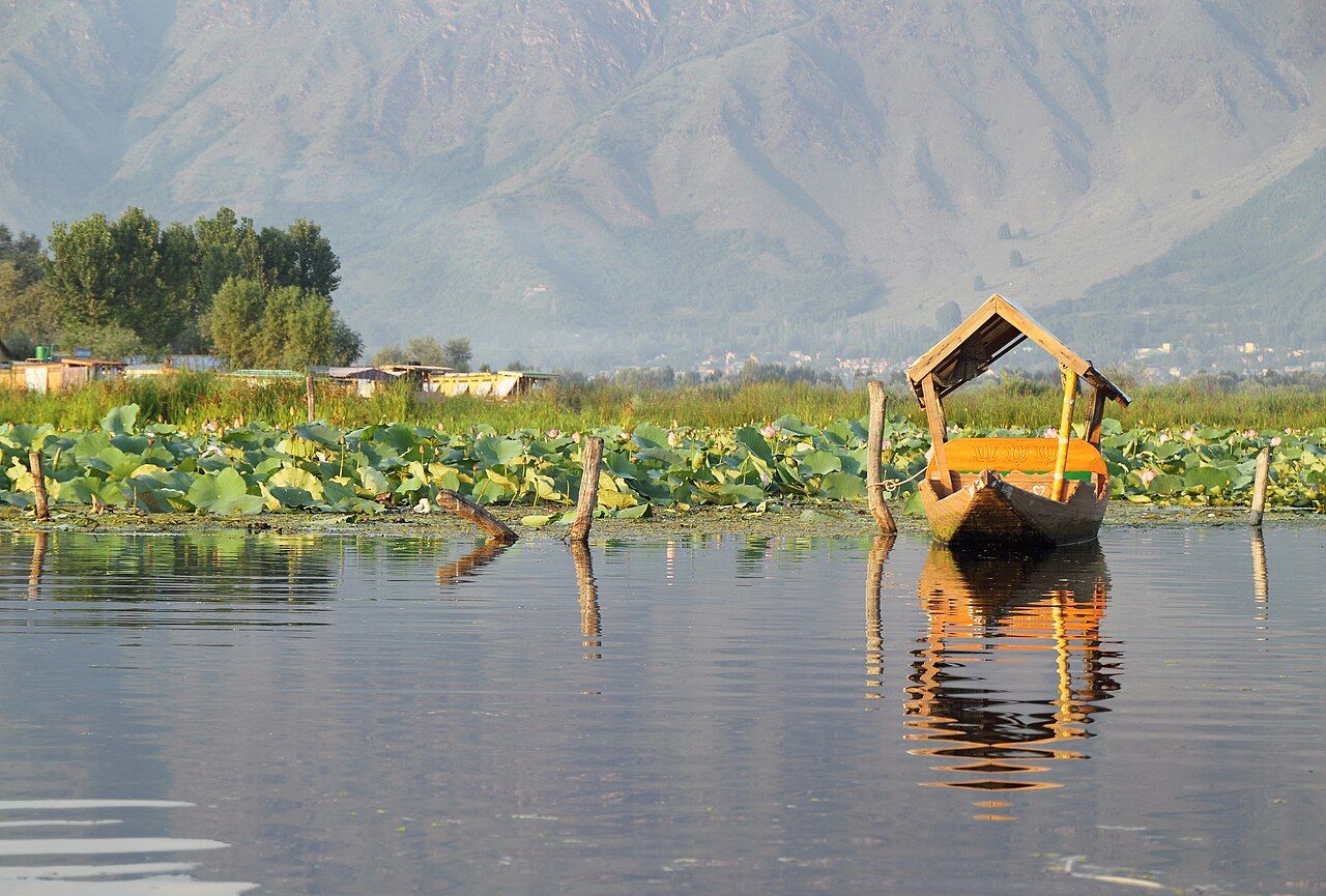 A shikara on Dal Lake